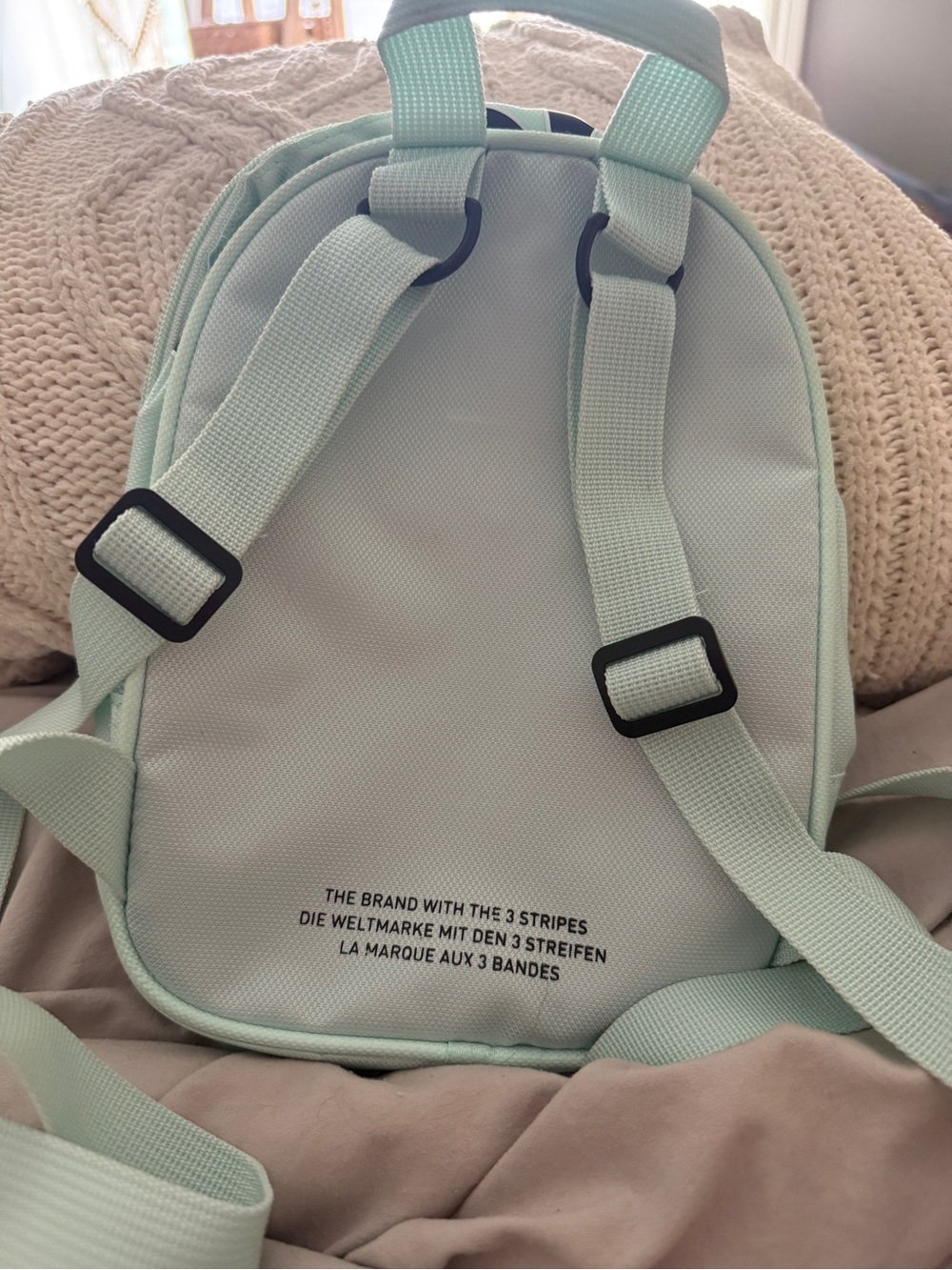adidas Mini Santiago Backpack, Ice Mint w Black Logo, new w o tags - Picture 5 of 9